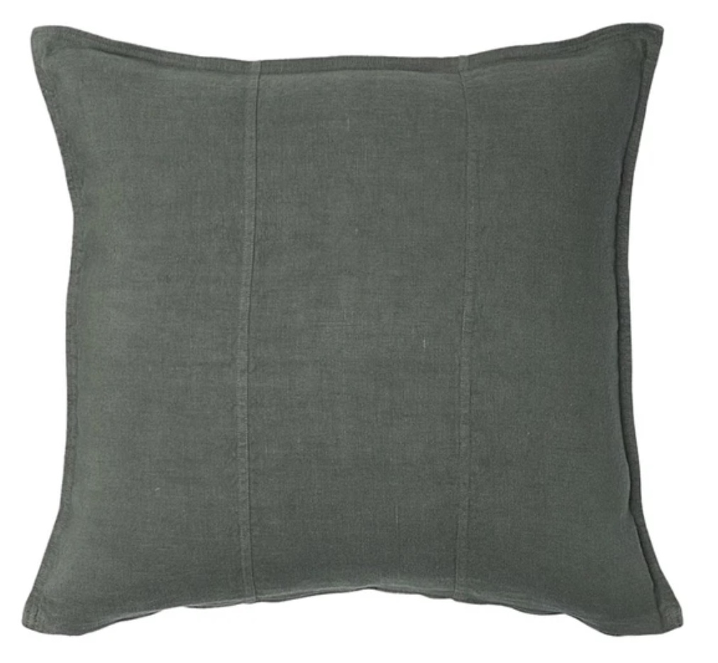 Linen Cushion (Khaki, Size: Large) x2