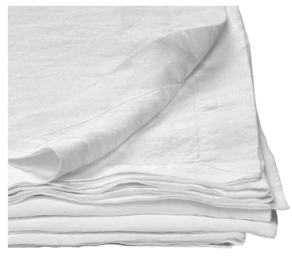 Linen table cloth (White, Size: Large)