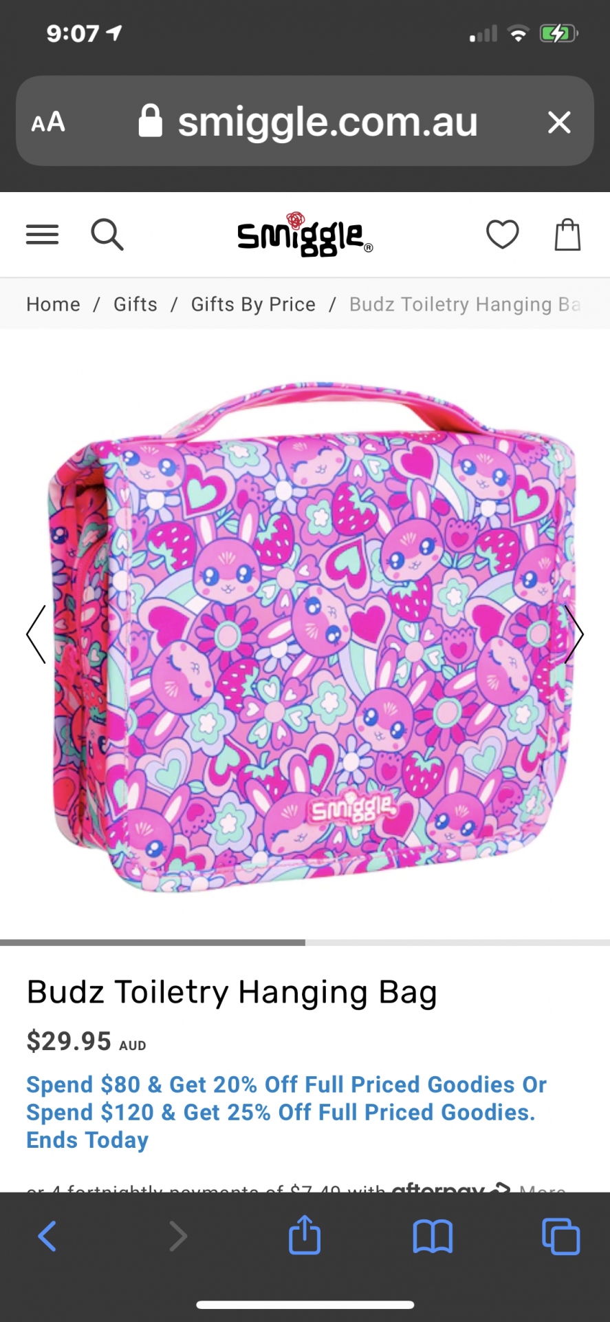 Budz hanging toiletry bag