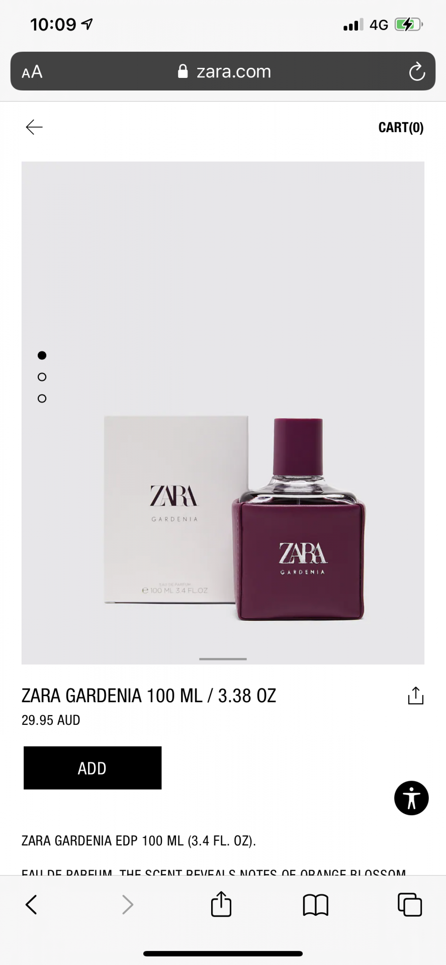 Zara gardenia perfume