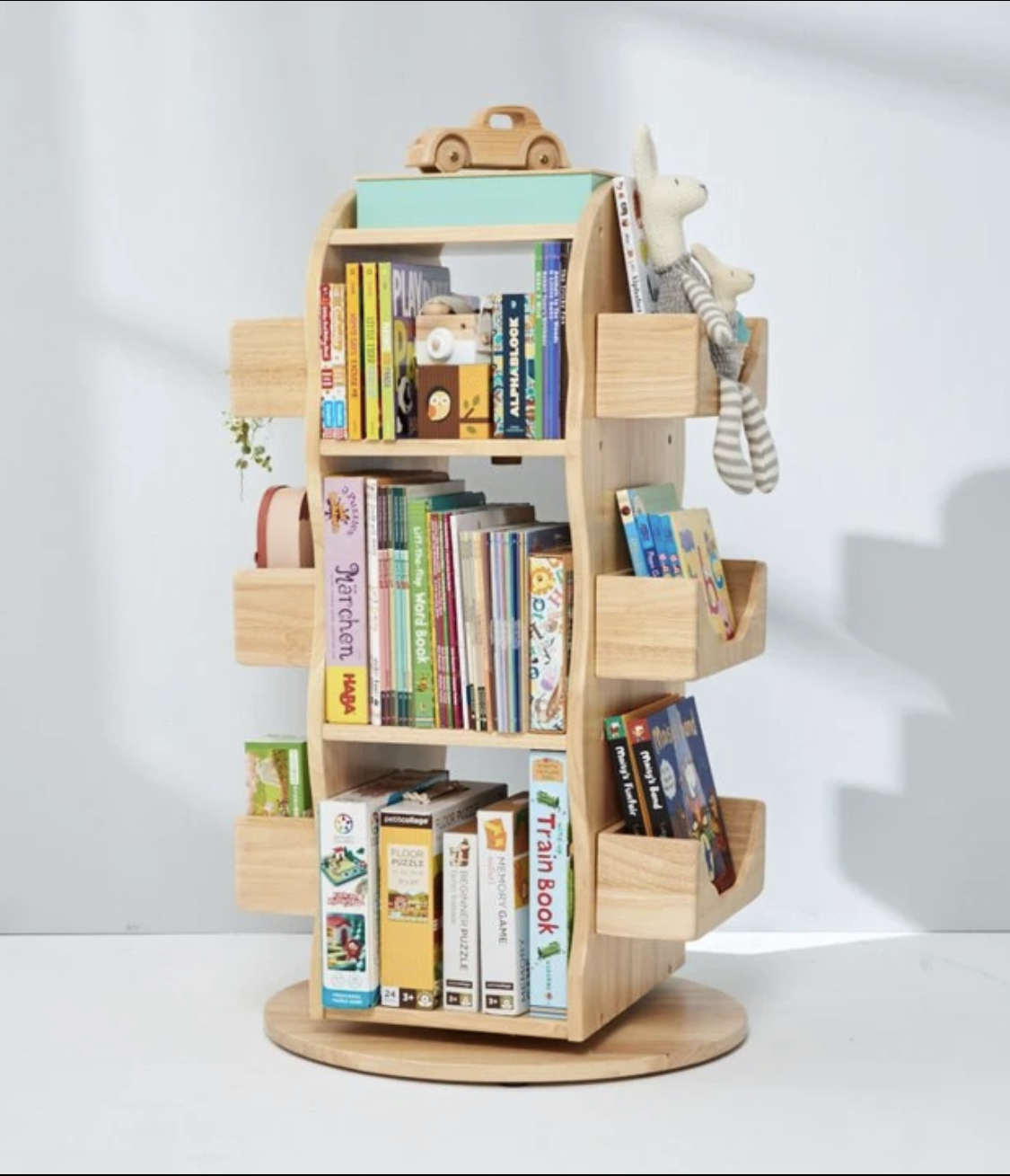 MesaSilla Revolving Solid Wood Bookcase