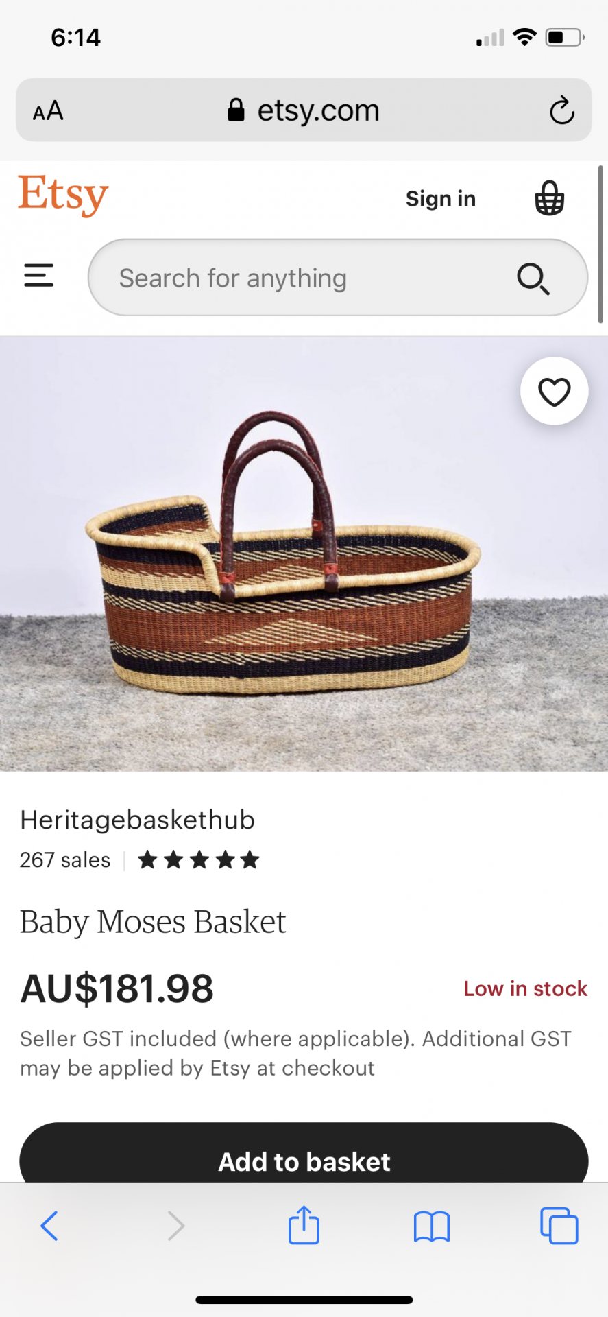 Baby Moses basket - Etsy shop
