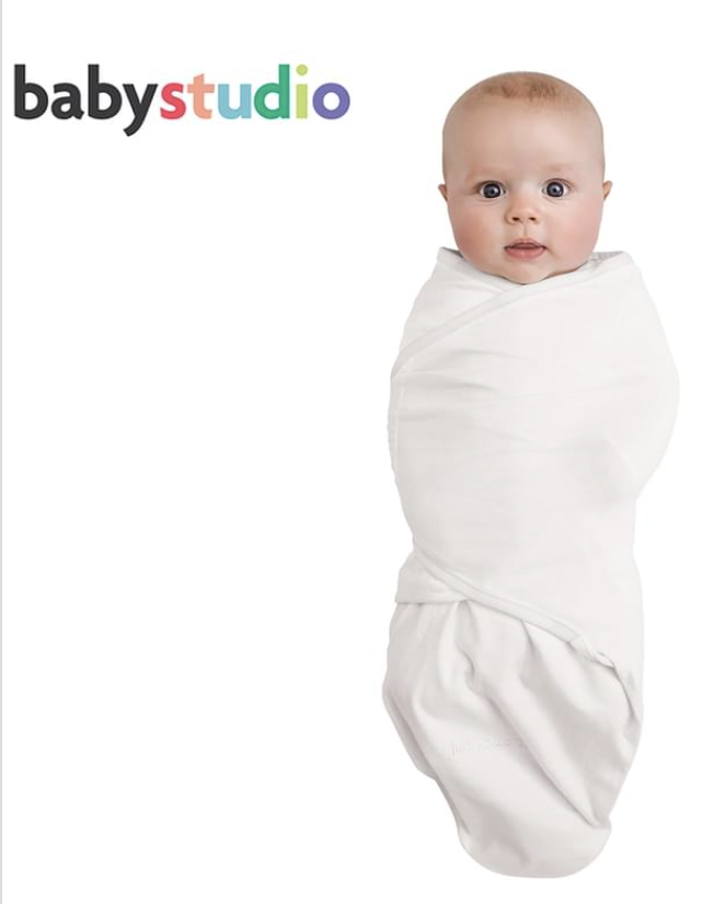 Baby Studio 0-3 Months 0.5 Tog Bamboo Swaddlewrap - Bright White
