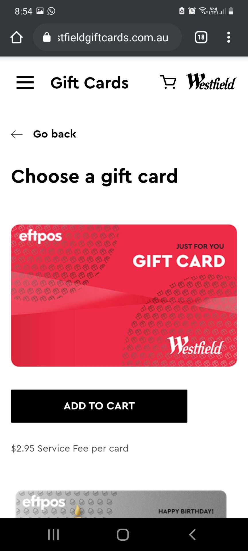 Westfield Gift Card