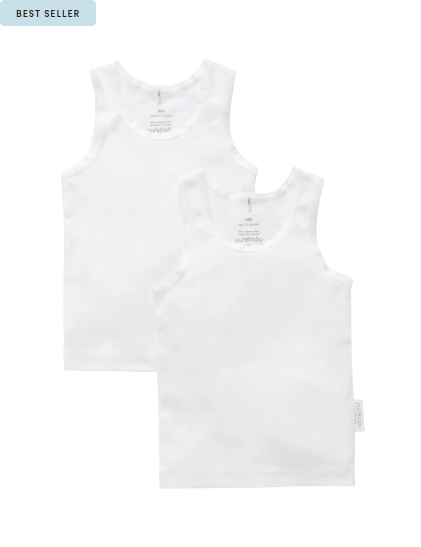 2 Pack Rib Singlet - Size 00 (3-6 Months)