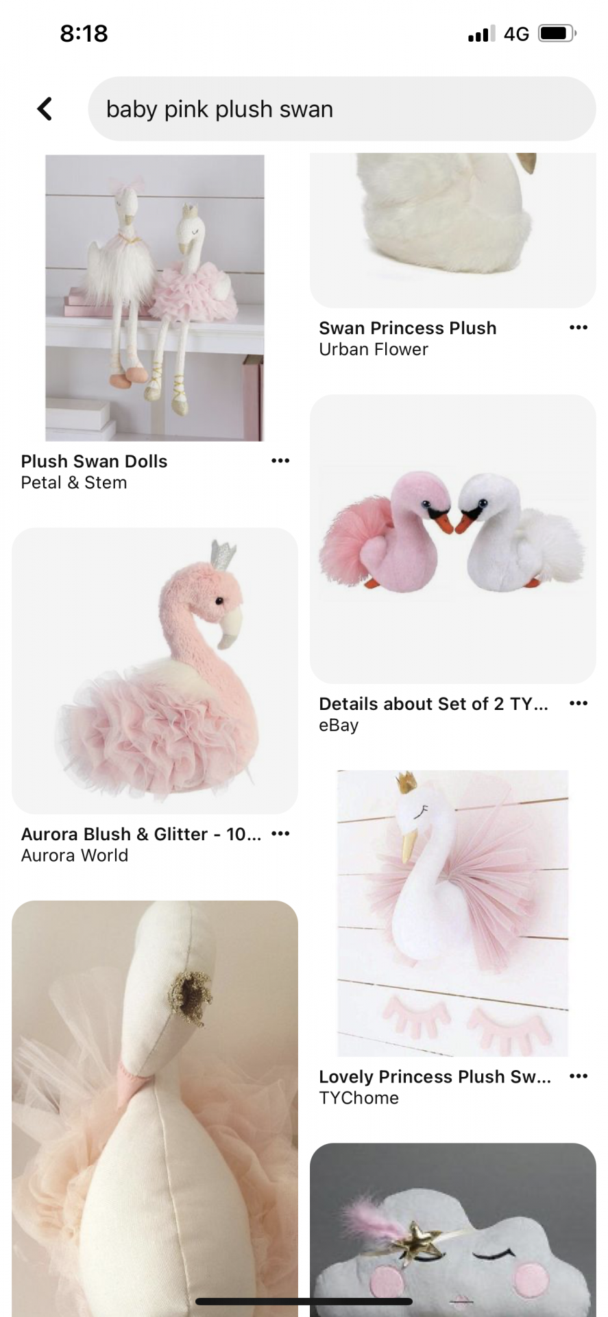 Swan plush toys
