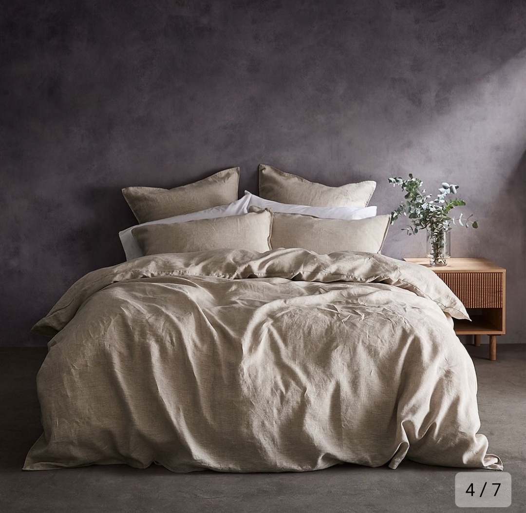 Lilac linen quilt cover set- King