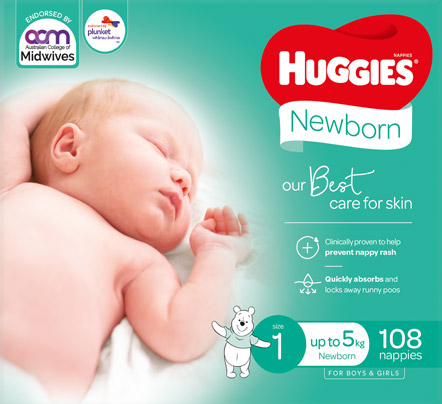 Huggies newborn nappies size 1