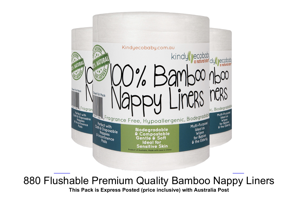 880 Flushable Biodegradable Baby Bamboo Nappy Liner,Disposable 4 rolls Fast Post