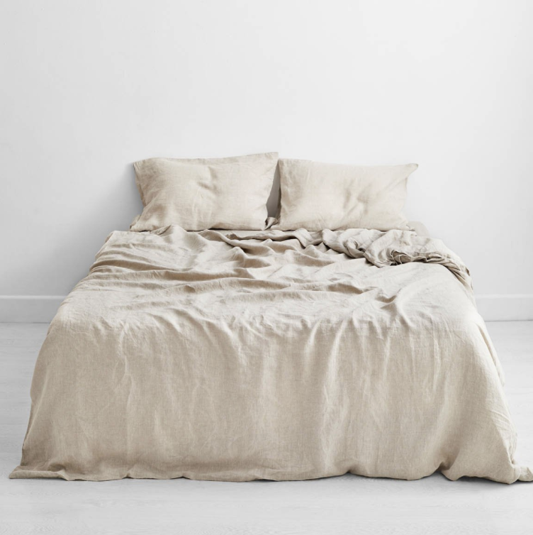 Bed Threads King Size Oatmeal Linen Sheet Set