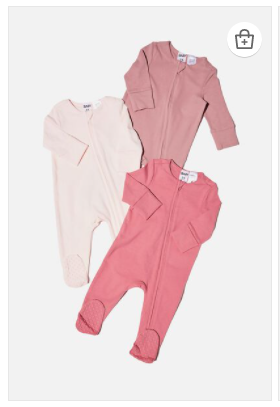 3 Pack Long Sleeve Zip Romper