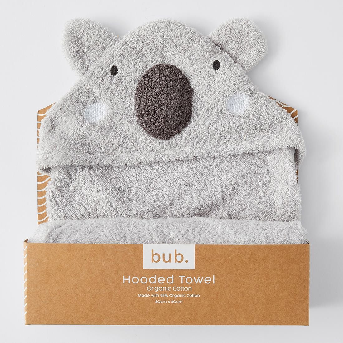 bub. Organic Cotton Baby Hooded Towel