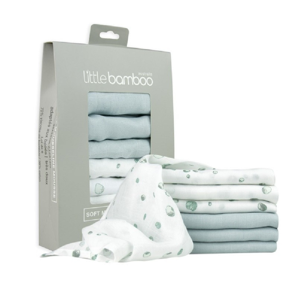 Little Bamboo Muslin Wash Cloth Whisper 6 Pack