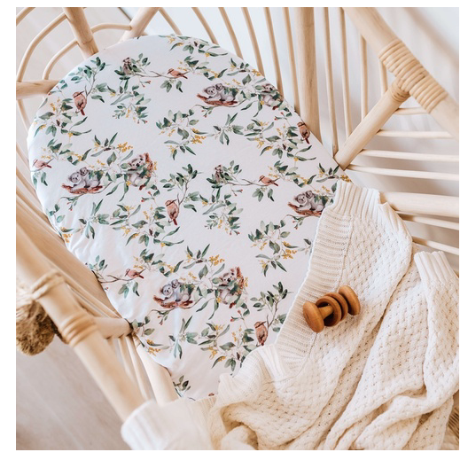 Fitted Eucalypt Bassinet Sheet and Change Pad