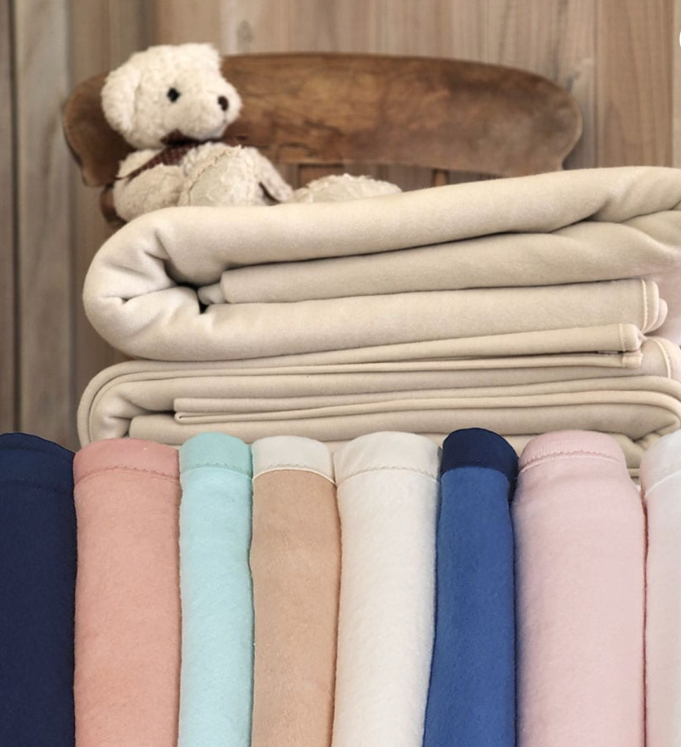 Organic Cotton Blankets – Light Weight Fleece – various colours