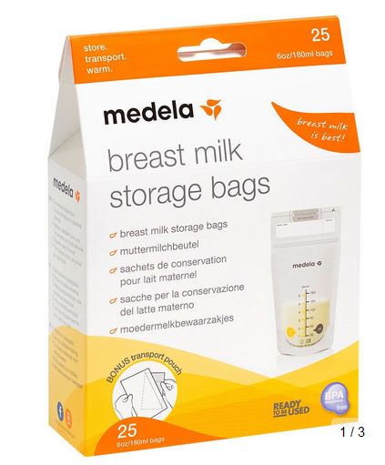 Medela 25 Pack Breast Milk Storage Bags 180ml
