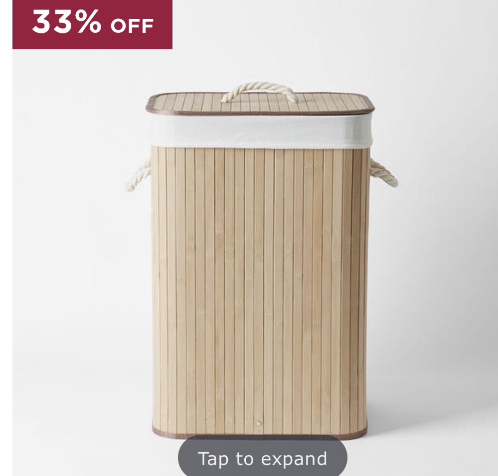 Bed bath and table collapsible bamboo hamper