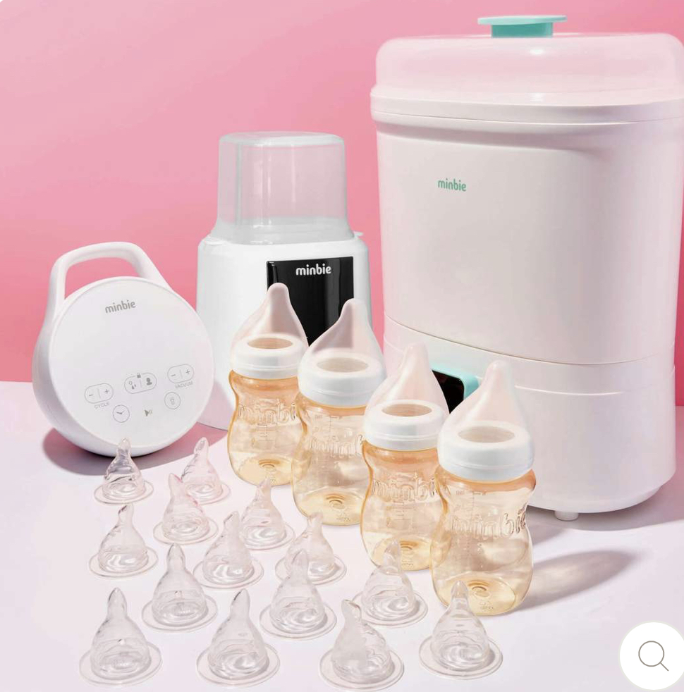 Breast pump, bottles and steriliser