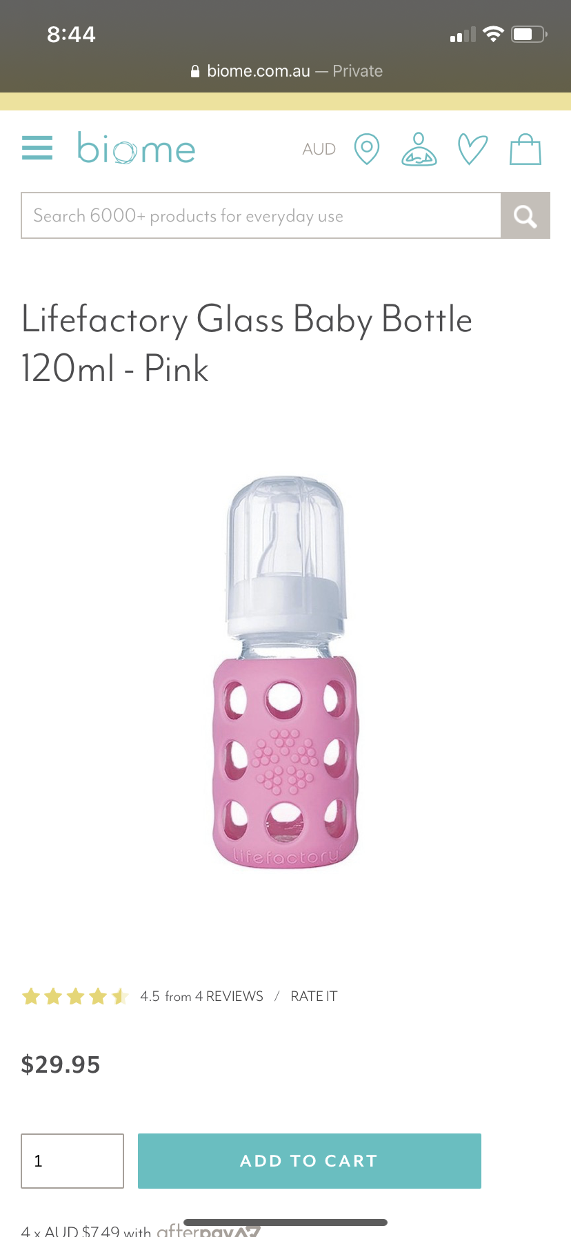 Glass baby bottles
