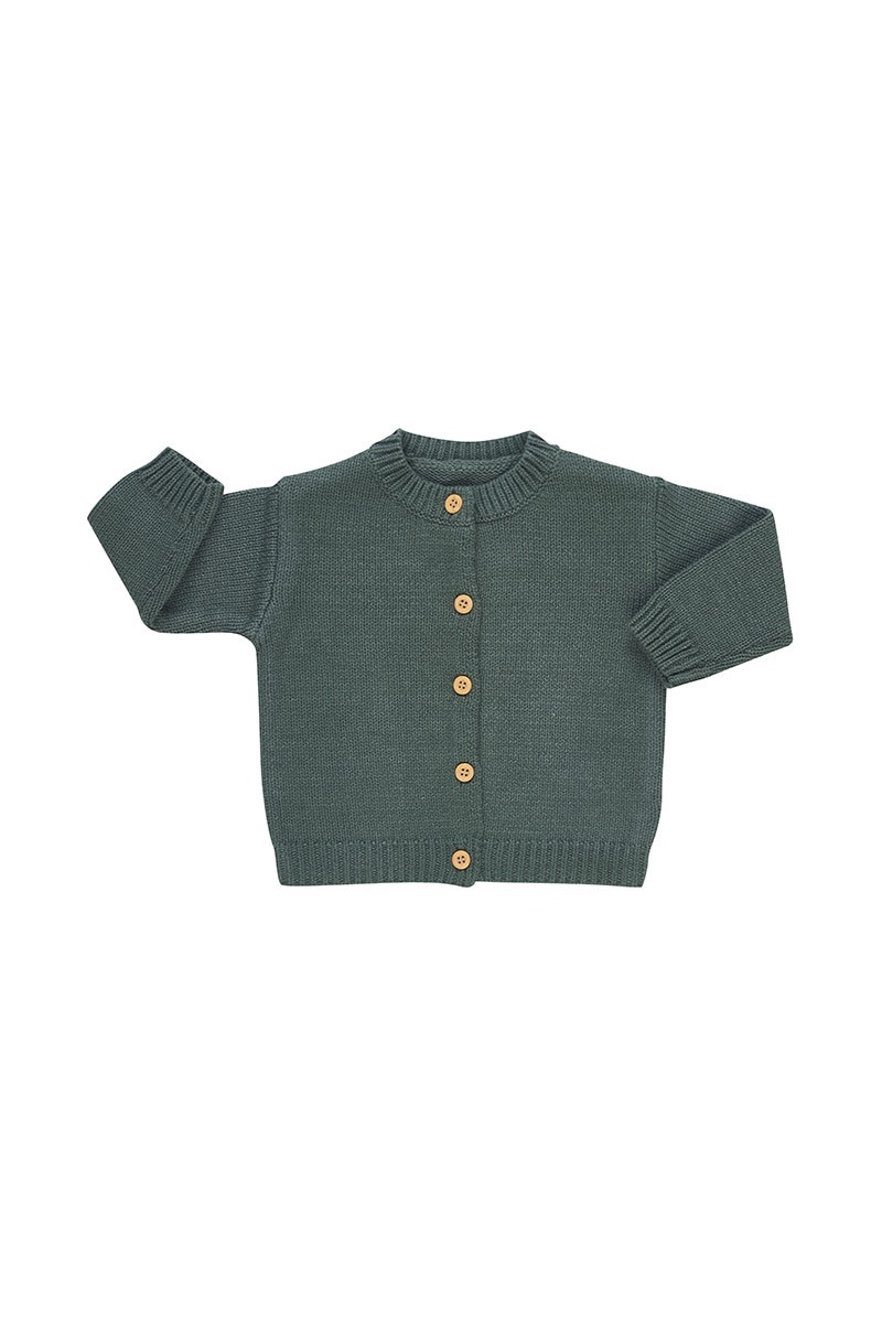 Green baby cardigan