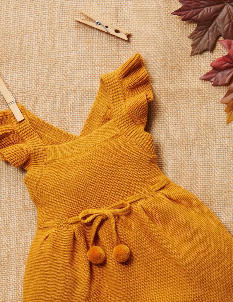 Purebaby Knitted Pinafore - mustard