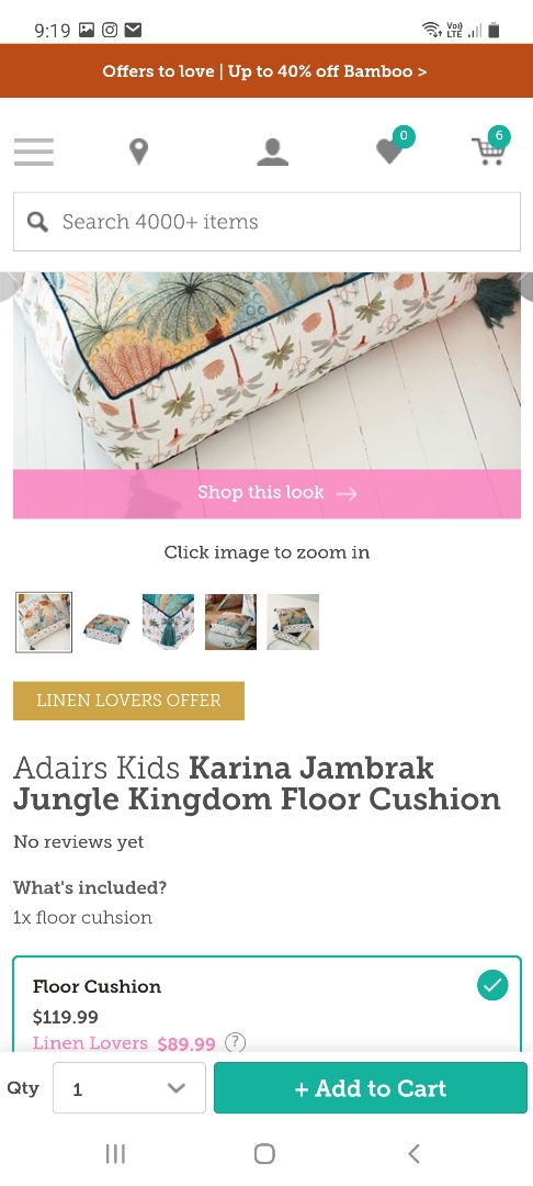 Adairs- Karina Jambrak Floor cushion -