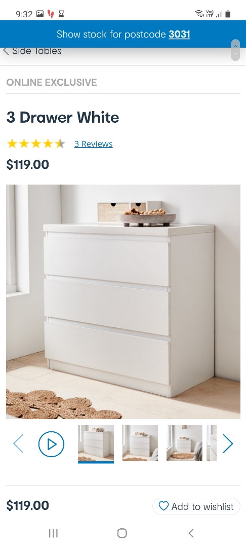 Kmart -Chest of drawers -
