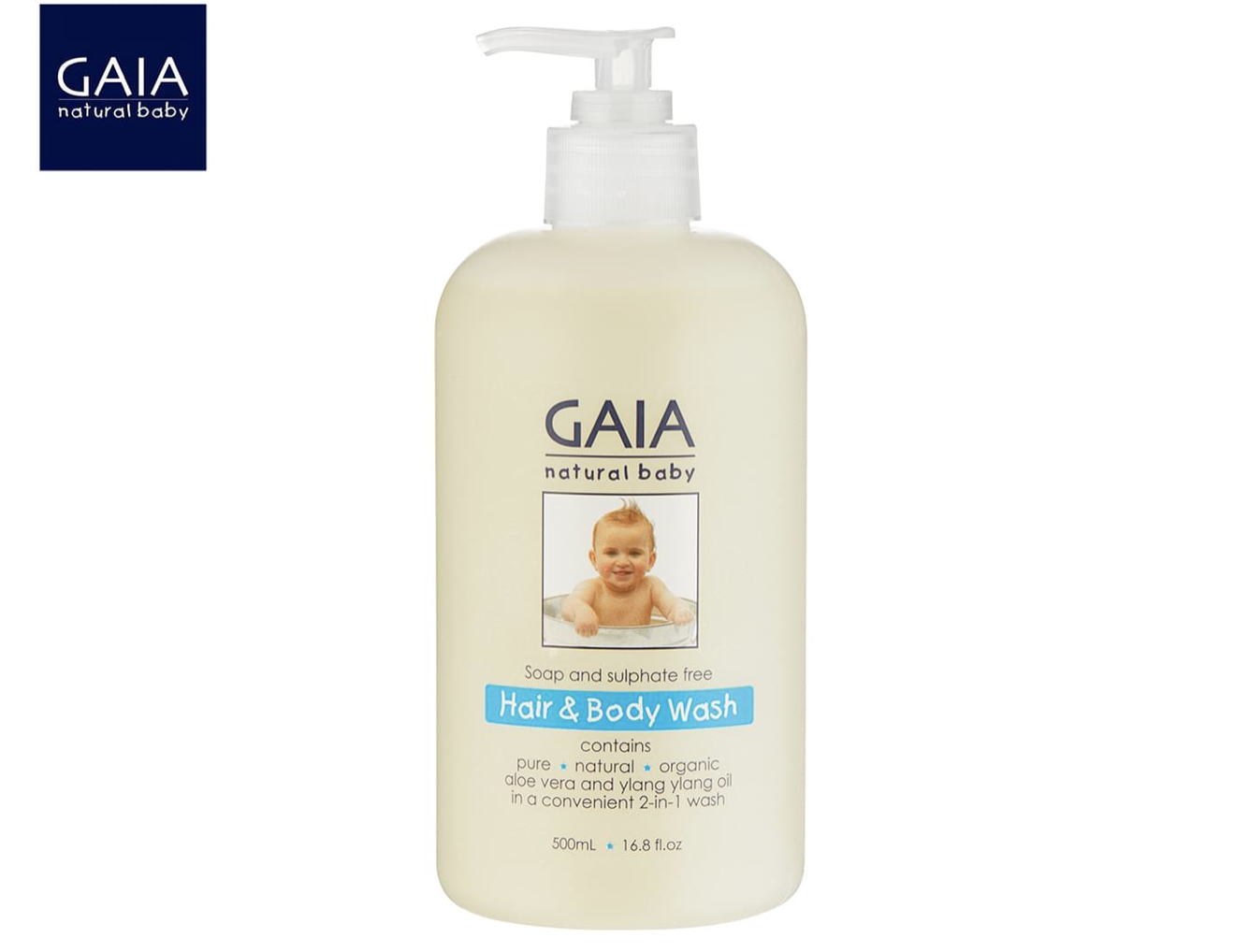 GAIA Natural Baby Hair & Body Wash 500mL