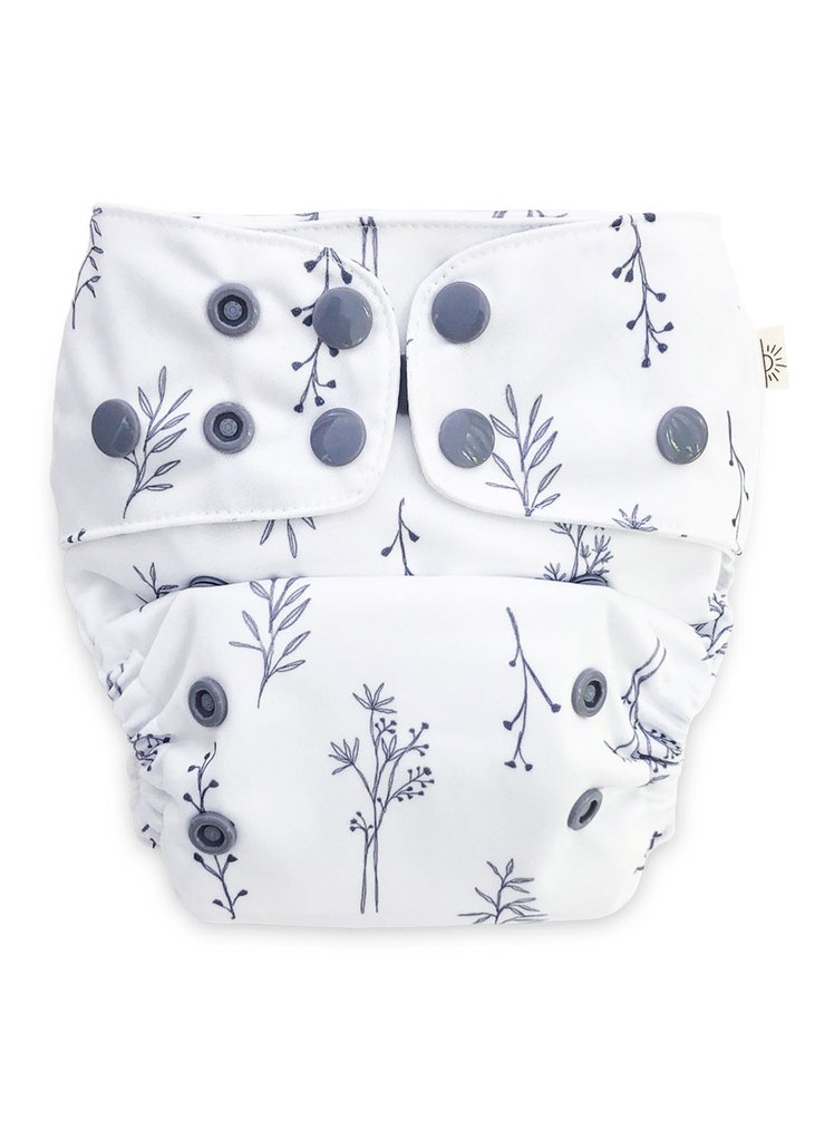 Folk Grey Botanical Modern Cloth Nappy