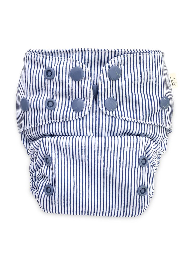 Indigo Pinstripe Modern Cloth Nappy