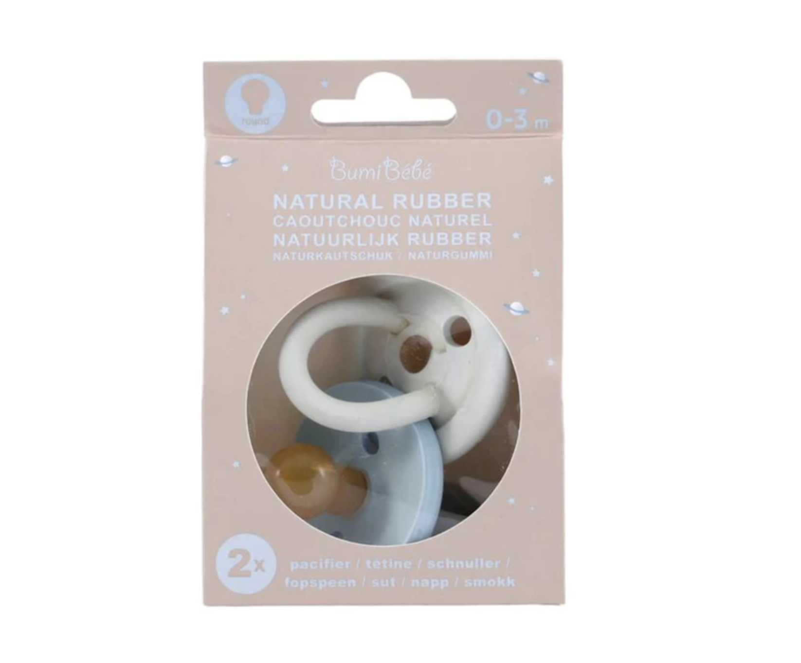 BUMI BEBE COLOUR ROUND PACIFIER 2 PACK