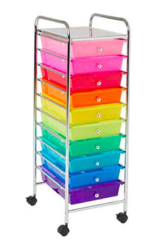 Spotlight: Recollections 10 Drawer Rolling Organiser Multicoloured