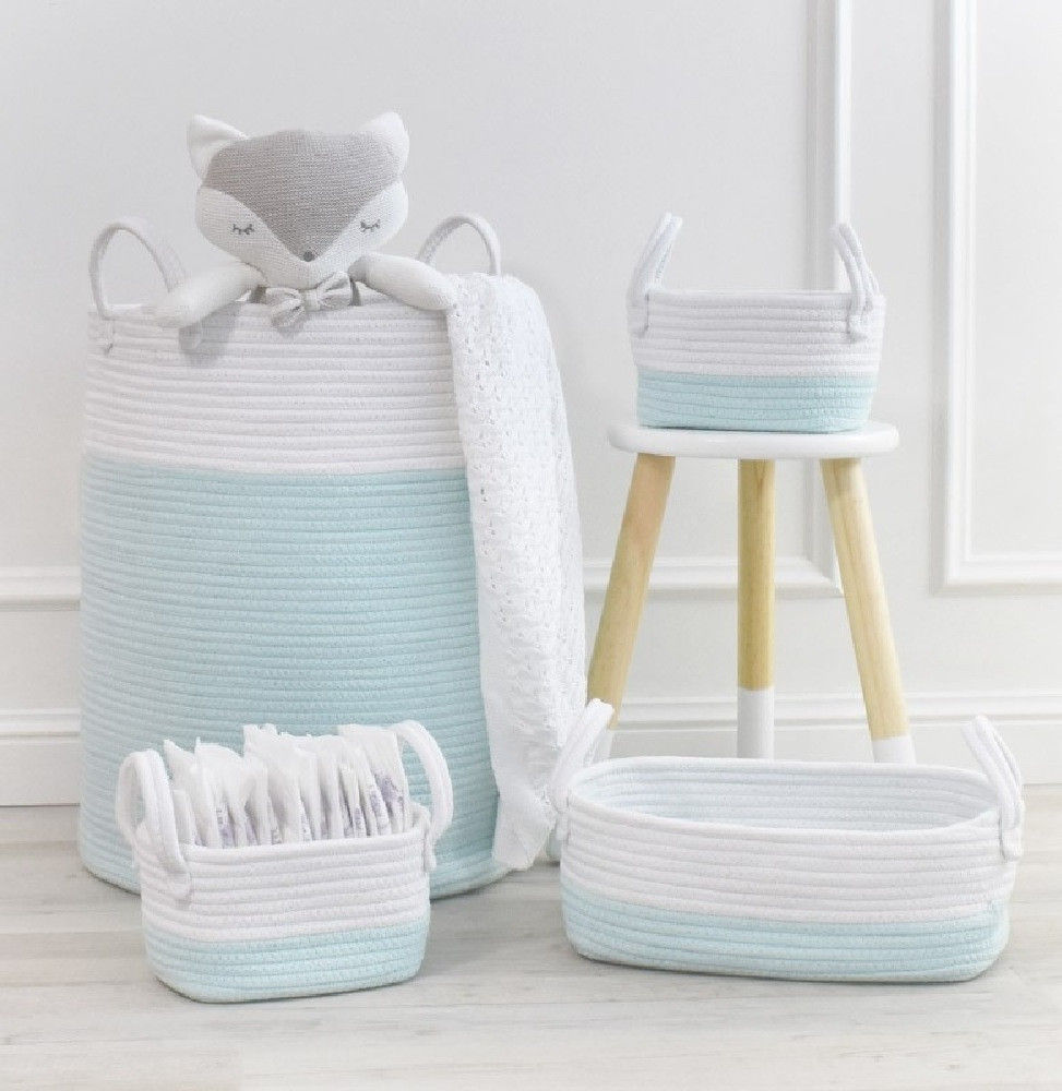 Living Textiles Cotton Rope Basket Pink 3 Piece