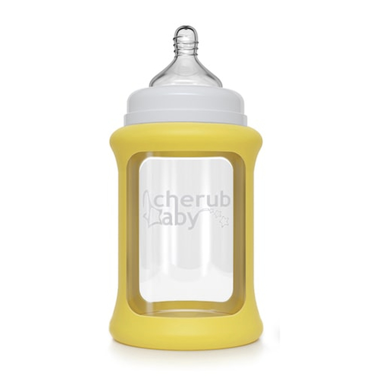Cherub Baby Glass Bottle 240ml (Yellow)
