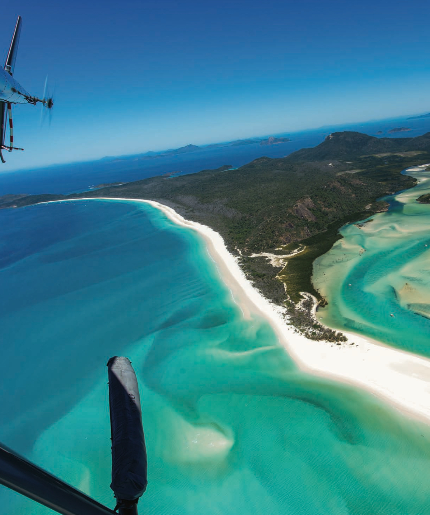 A helicopter tour of the island