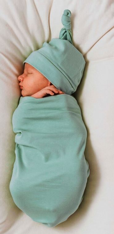 Sage | Snuggle Swaddle & Beanie Set