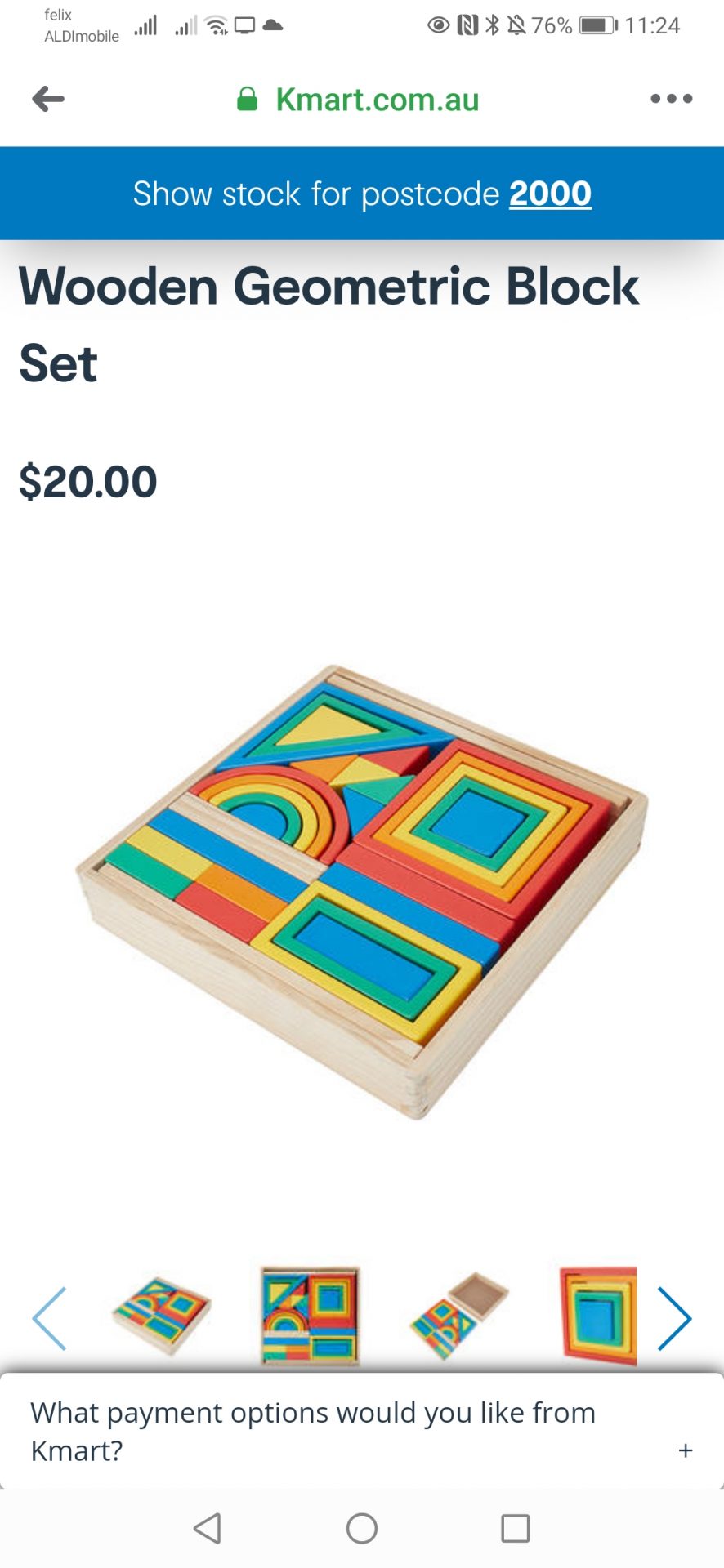 Wooden geometric block set