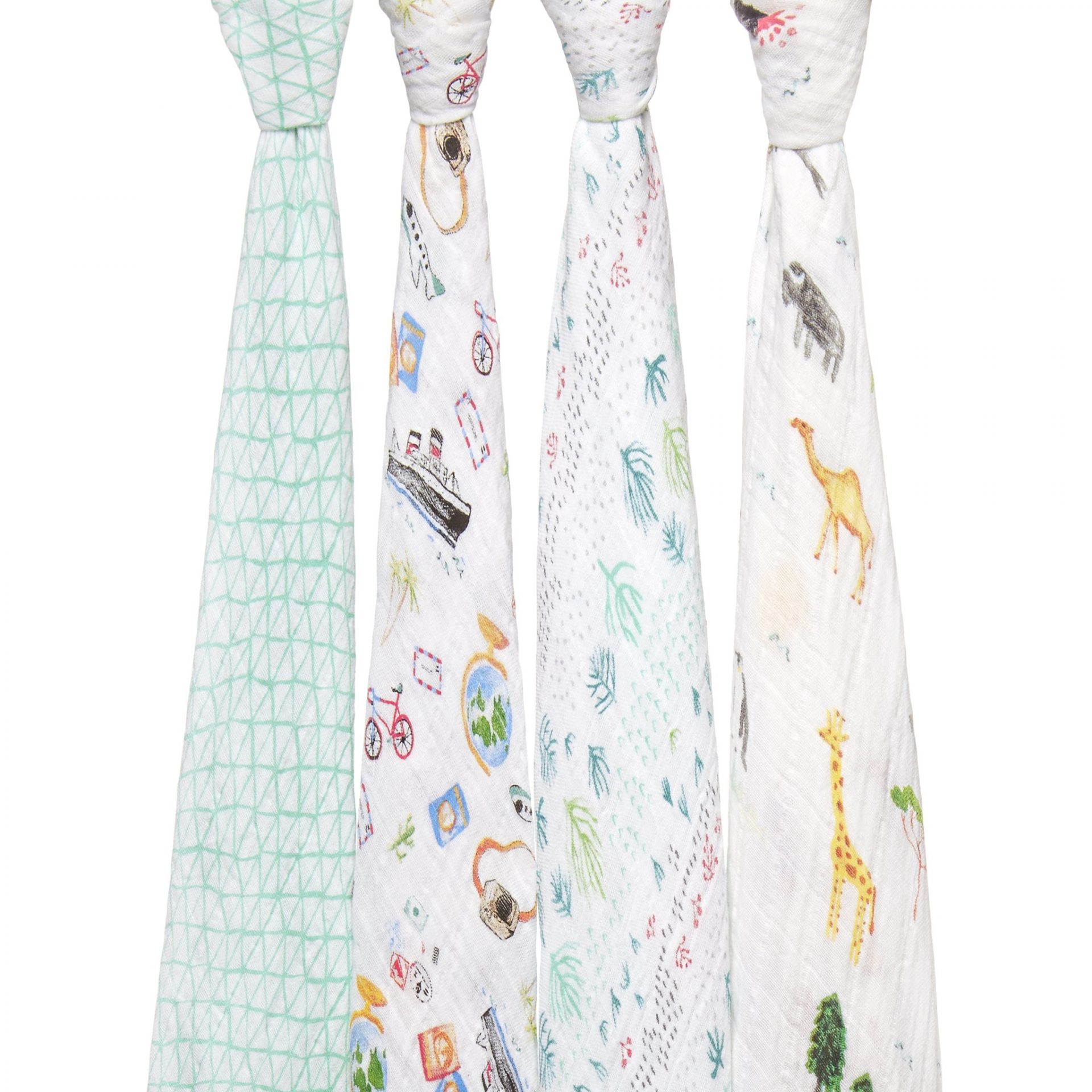 Aden + Anais around the world classic muslin 4-pack swaddles