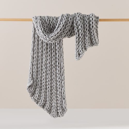 Home Republic Newport Grey Marle Chunky Knit Throw