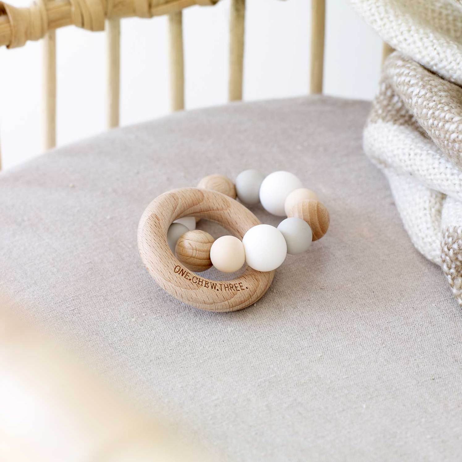 Silicone & Beech Wood Teether