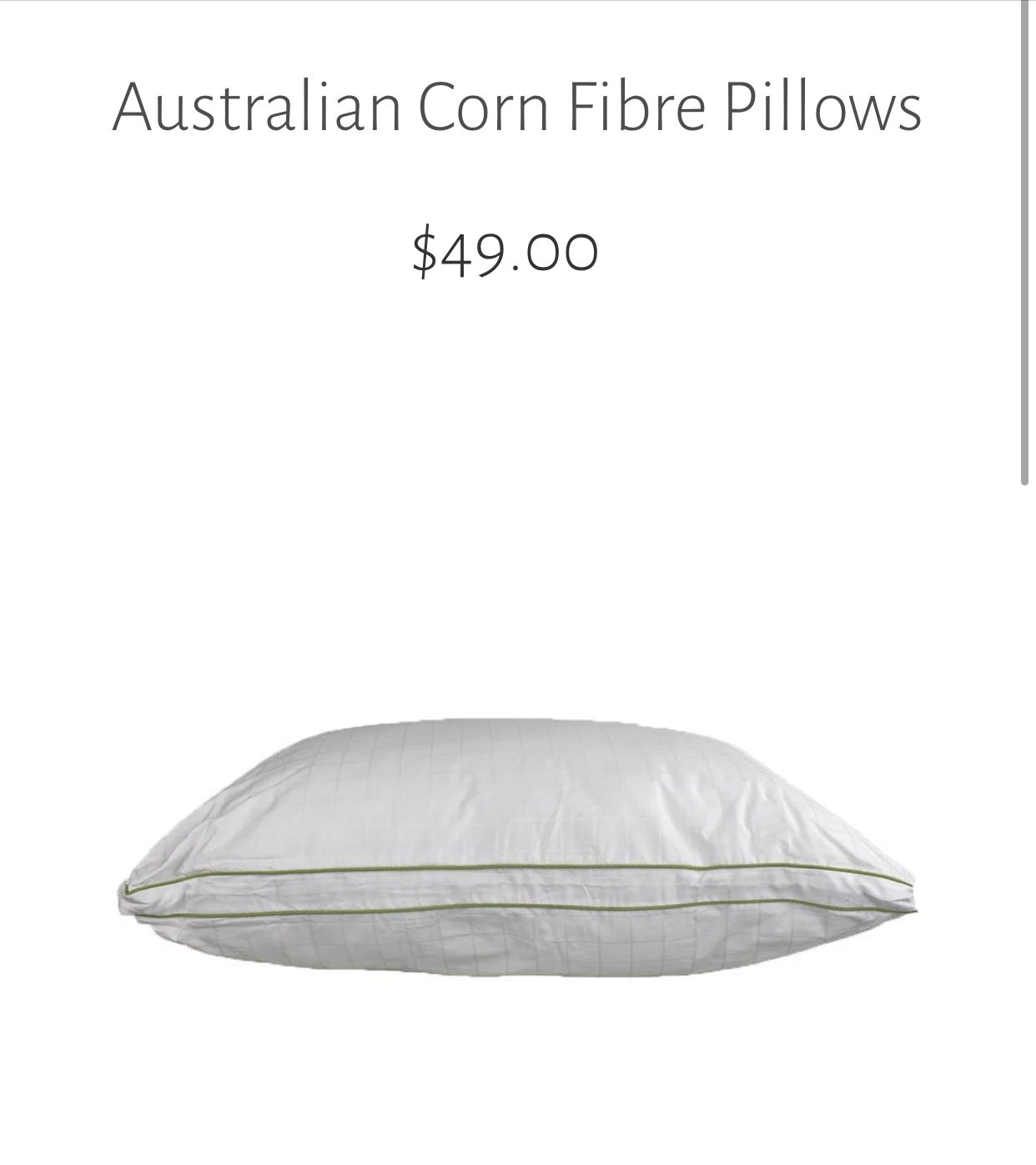 Eco Down Under- Australian Corn Fibre Pillows