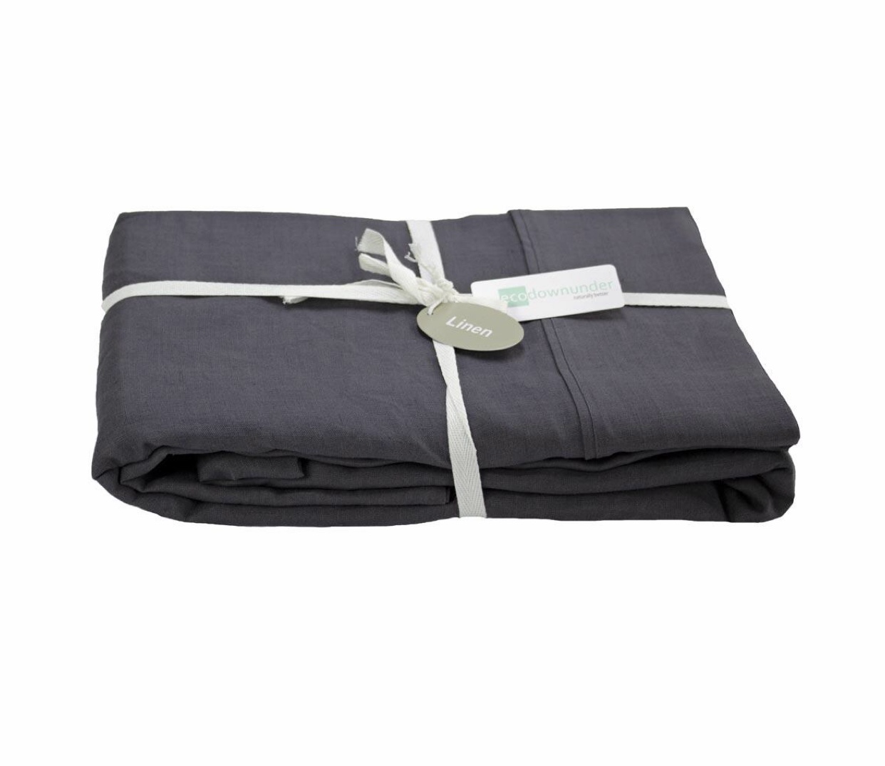 Eco Down Under-Linen Flat Sheets-Midnight Grey in King