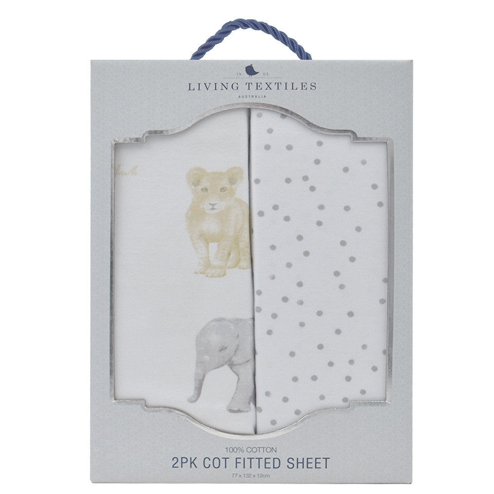 Living Textiles Savanna Cot Fitted Sheet 2 Pack