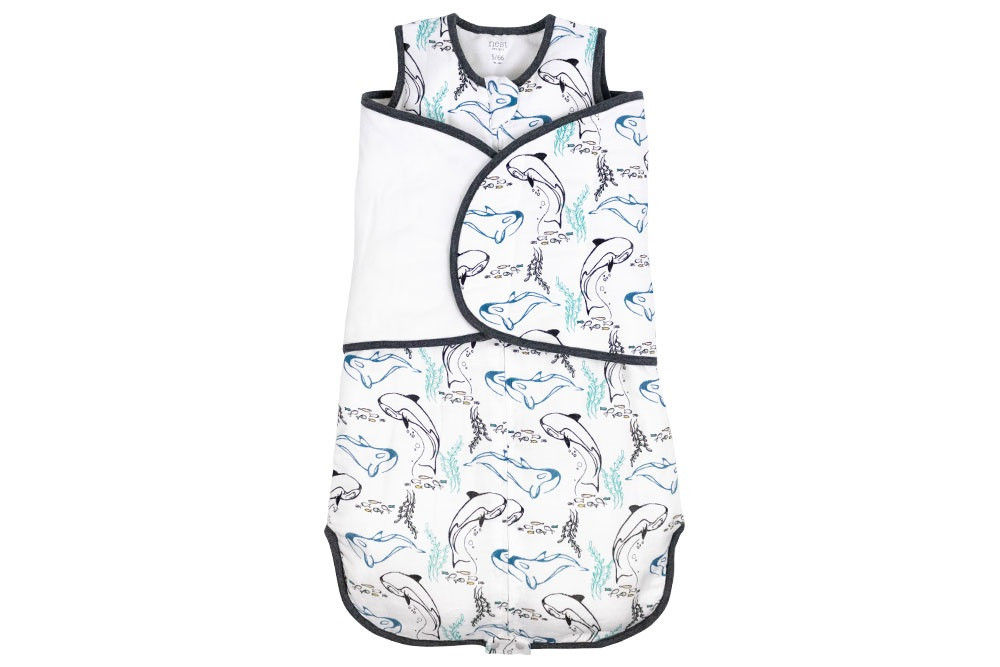 Nest Design Bamboo Swaddle Sleeping Bag 2.5 Tog Orca White Small