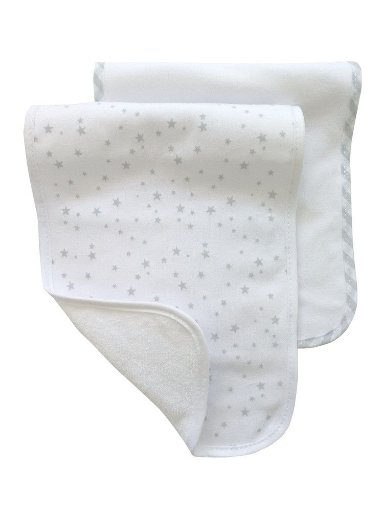 4Baby Burp Cloth - Grey Star - 2 Pack