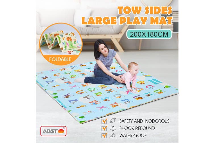 Foldable Two Sides Large Play Mat 200x180cm