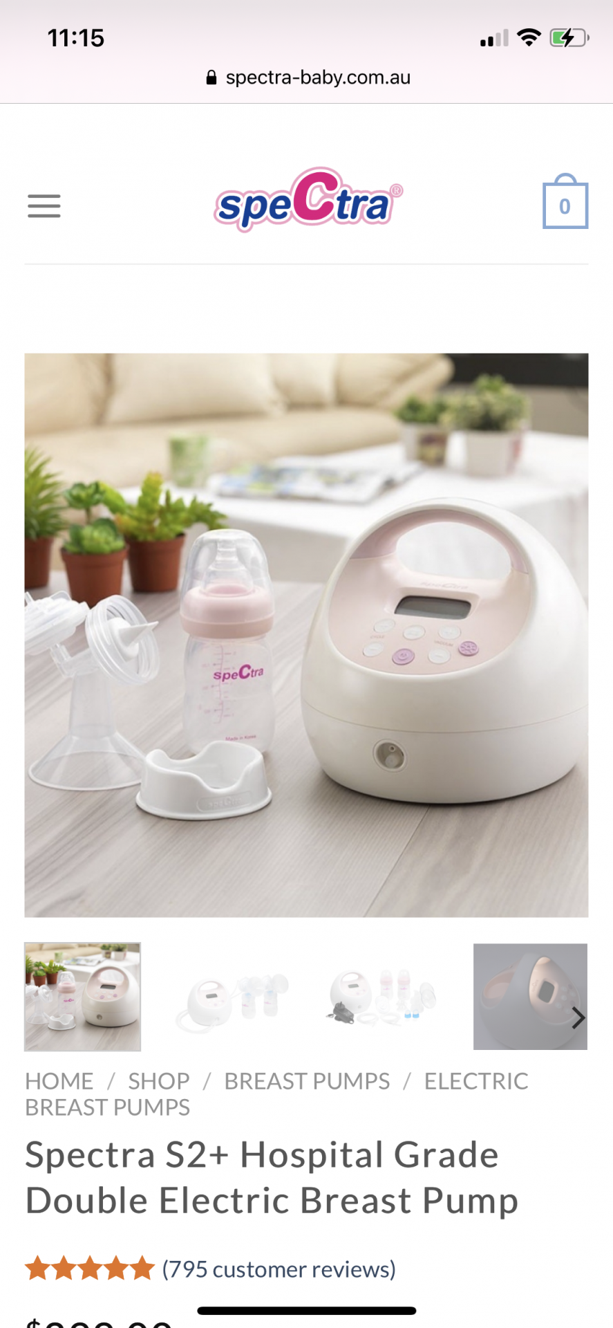Spectra S2 breast pump