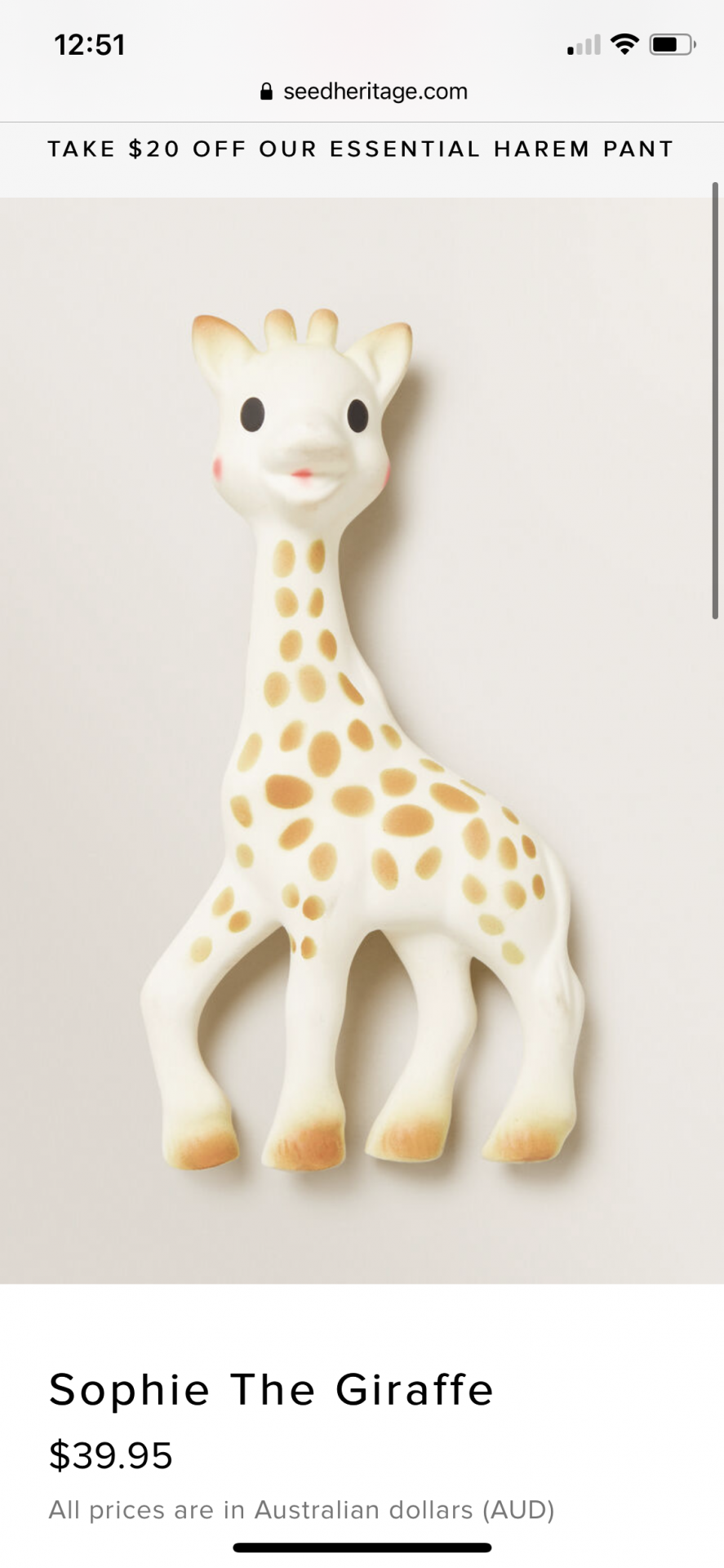 Sophie the giraffe