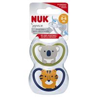 NUK 2 Pack Space Soother 0-6 Months