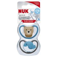 NUK 2 Pack Space Soother 6-18 Months